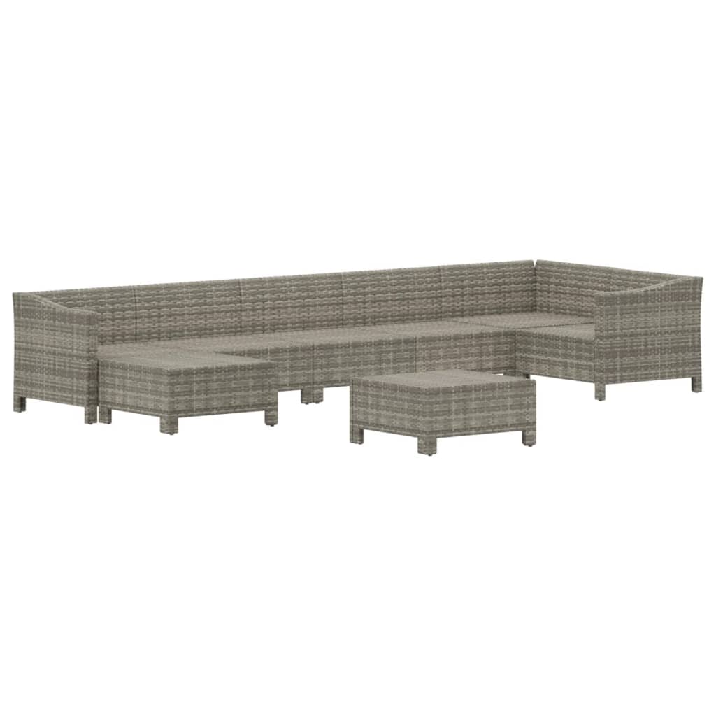 Set mobilier de grădină cu perne, 8 piese, gri, poliratan GartenMobel Dekor