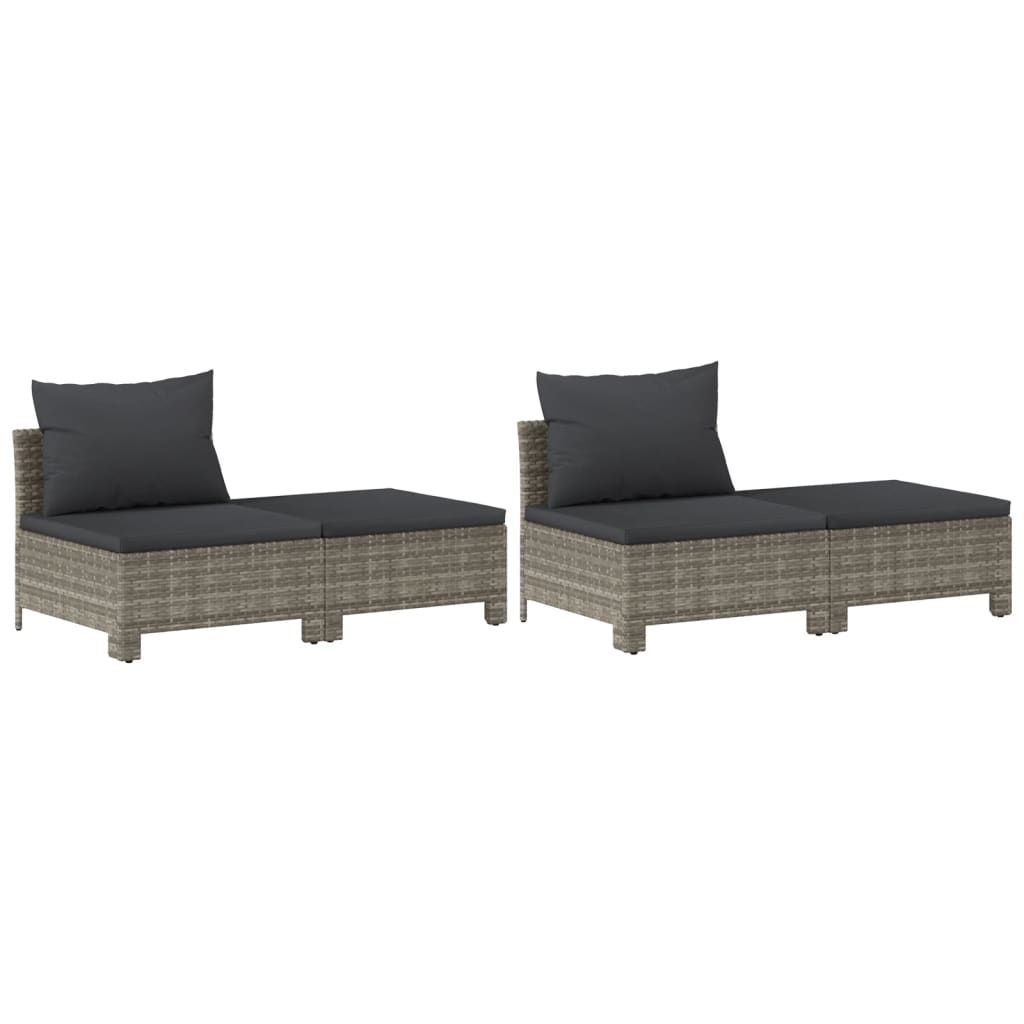 Set mobilier de grădină cu perne, 8 piese, gri, poliratan GartenMobel Dekor