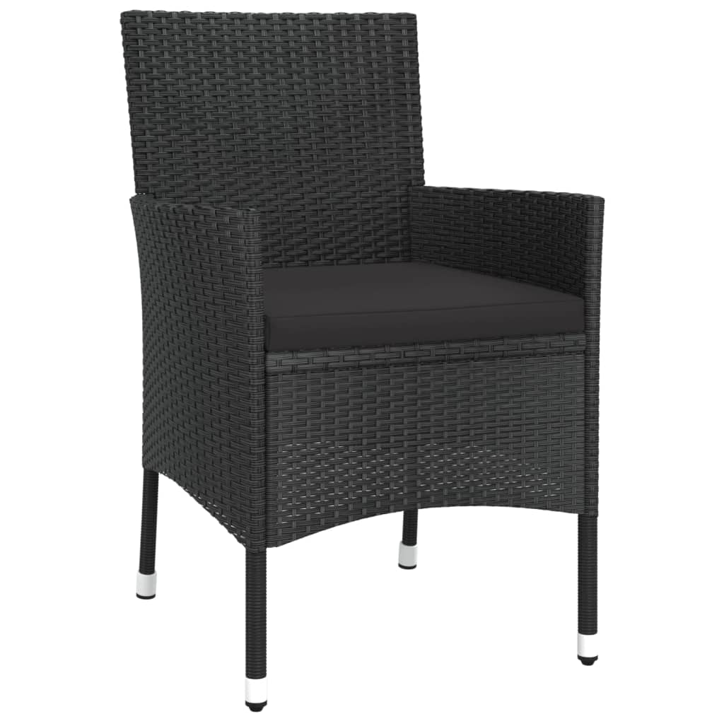 Set mobilier de grădină cu perne, 9 piese, negru, poliratan GartenMobel Dekor