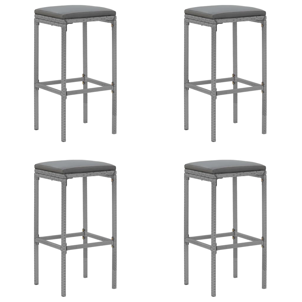 Set mobilier bar de grădină, cu perne, 5 piese, gri, poliratan GartenMobel Dekor