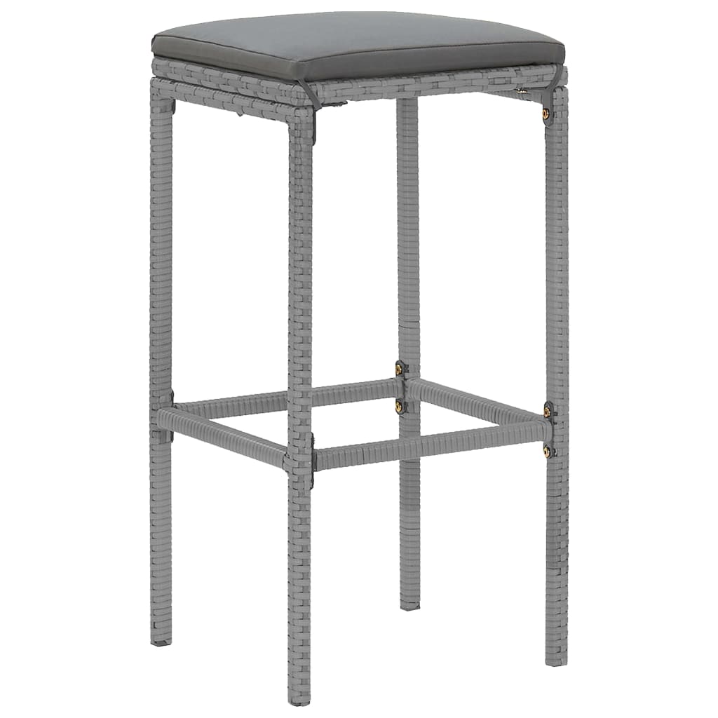 Set mobilier bar de grădină, cu perne, 5 piese, gri, poliratan GartenMobel Dekor