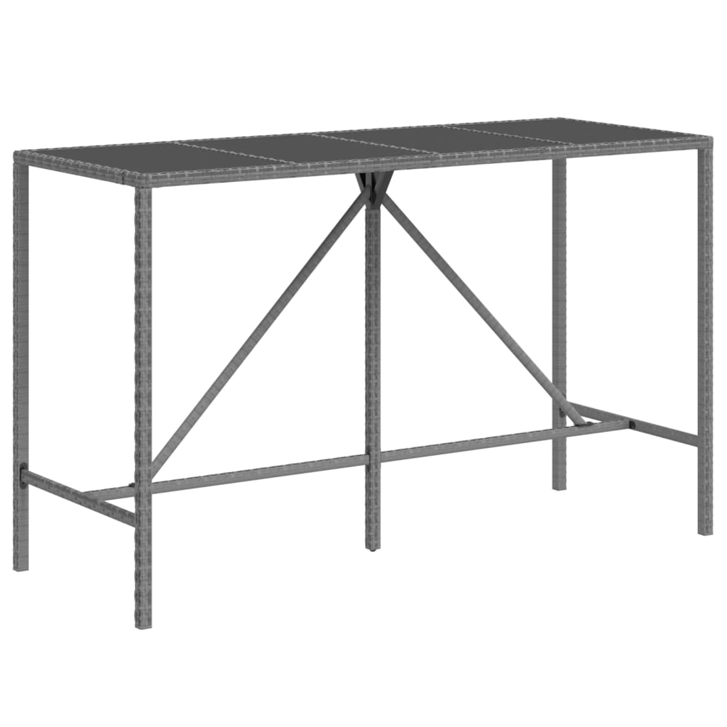 Set mobilier bar de grădină, cu perne, 9 piese, gri, poliratan GartenMobel Dekor