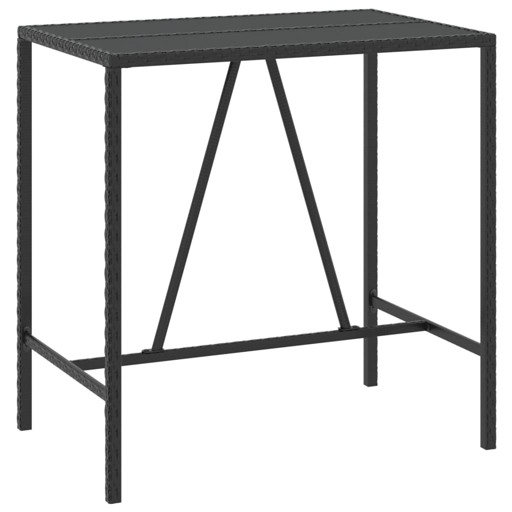 Set mobilier bar de grădină cu perne, 5 piese, negru, poliratan GartenMobel Dekor