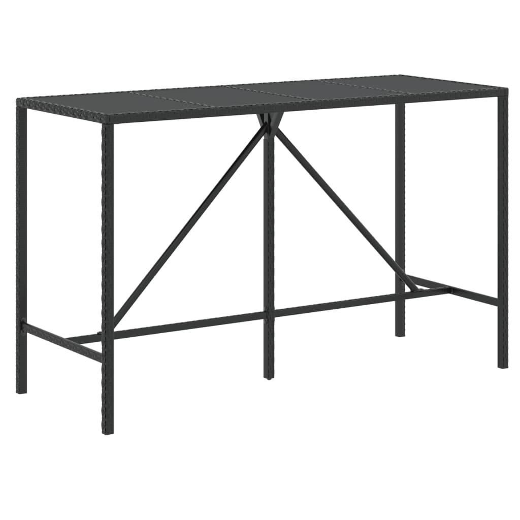 Set mobilier bar de grădină cu perne, 9 piese, negru, poliratan GartenMobel Dekor