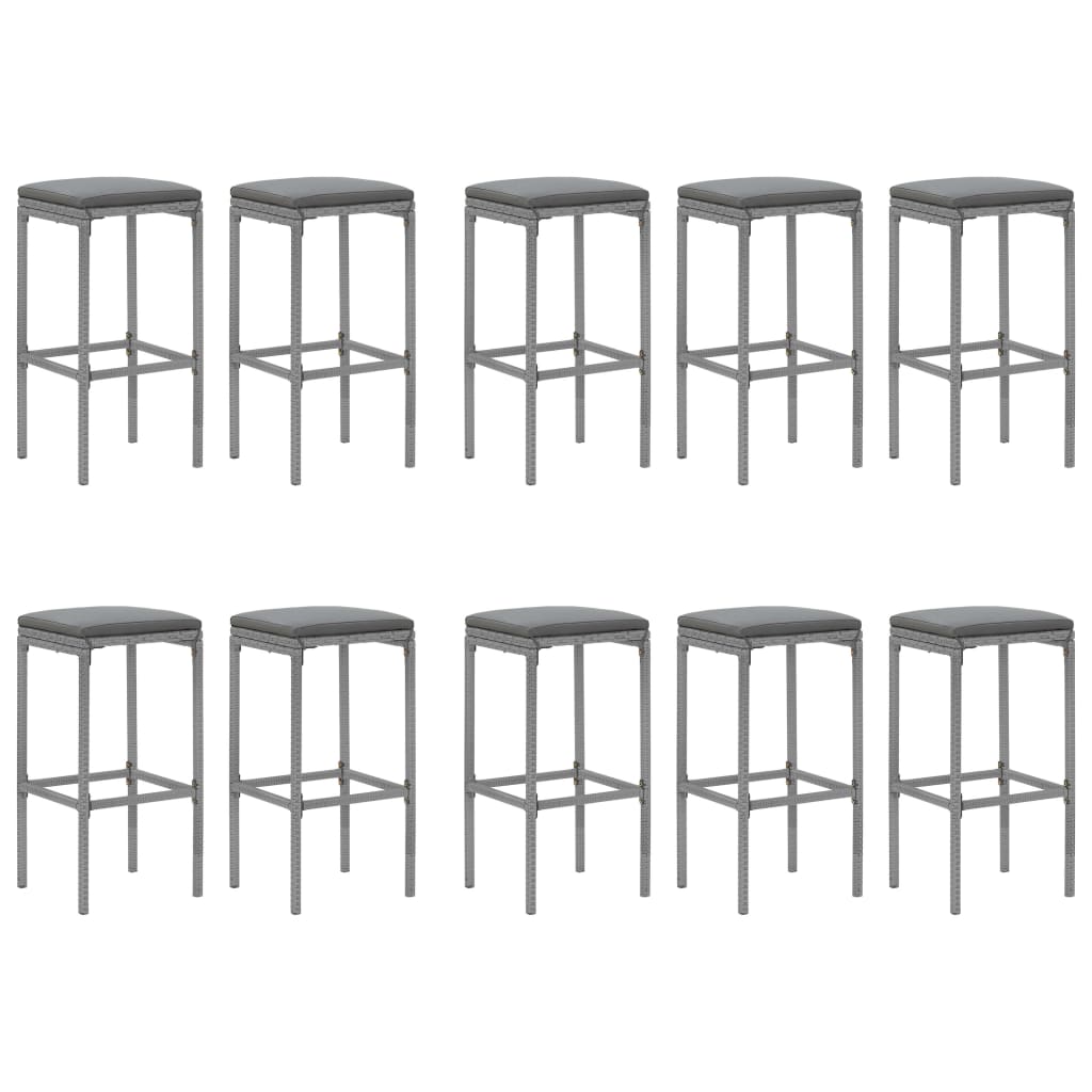 Set mobilier de grădină cu perne, 11 piese, gri, poliratan GartenMobel Dekor