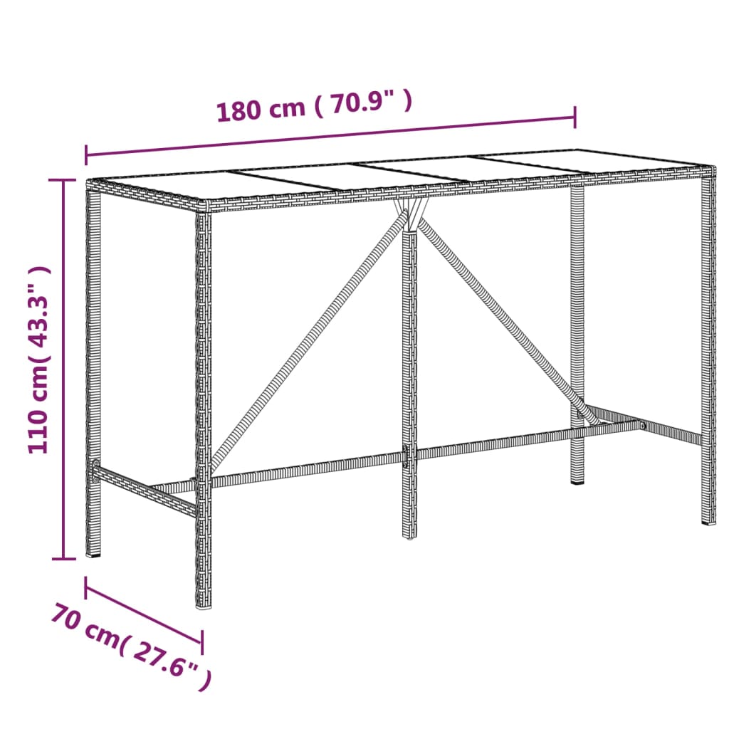 Set mobilier de grădină cu perne, 11 piese, gri, poliratan GartenMobel Dekor