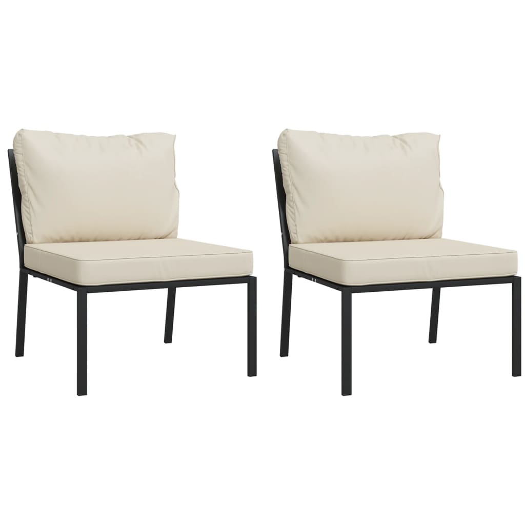 Set mobilier de grădină cu perne nisipii, 6 piese, oțel GartenMobel Dekor