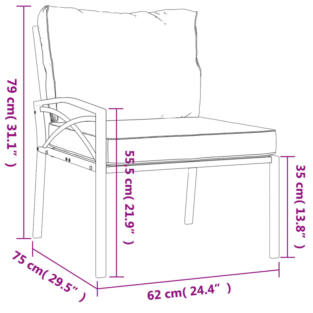Set mobilier de grădină cu perne nisipii, 7 piese, oțel GartenMobel Dekor