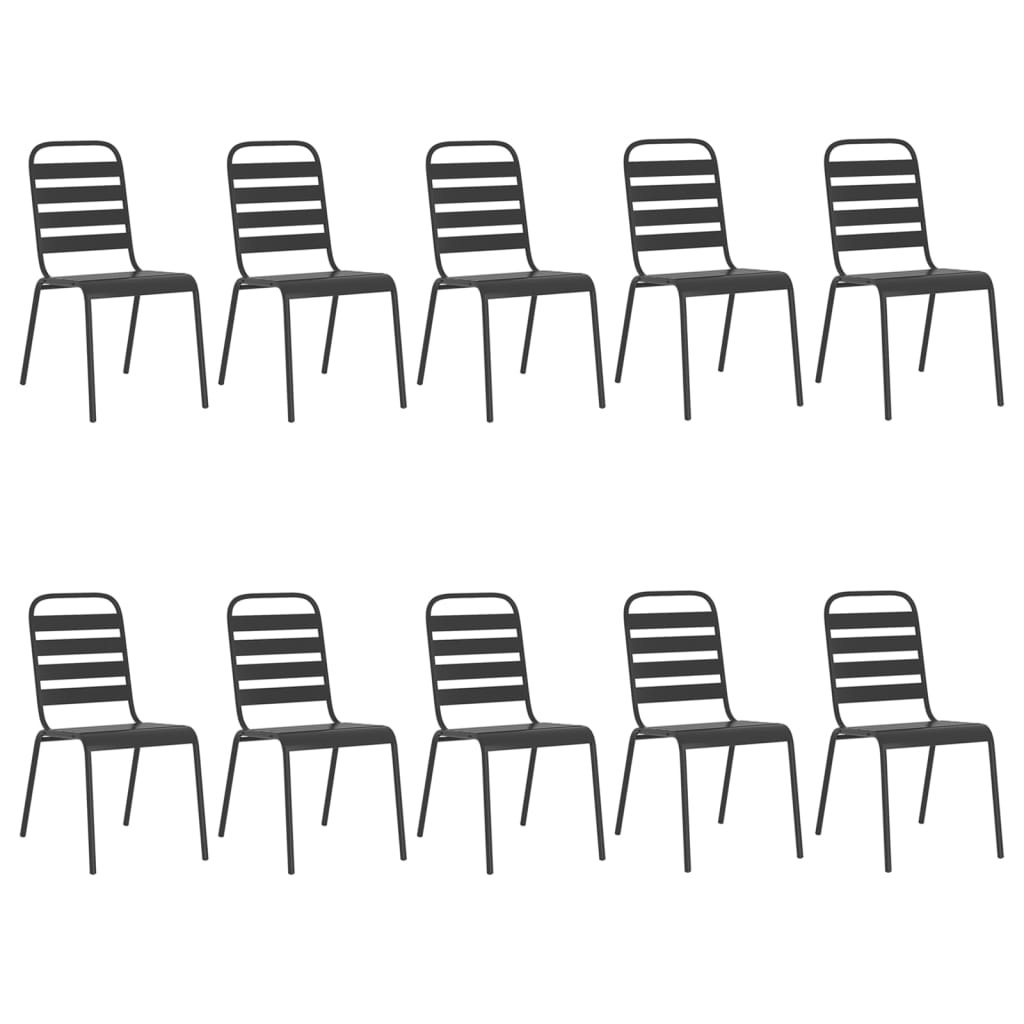 Set de mobilier pentru grădină, 11 piese, antracit, oțel GartenMobel Dekor