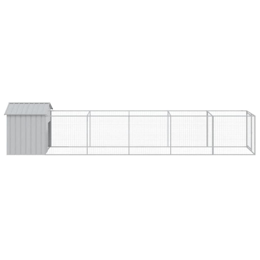 Casă câine & acoperiș gri deschis 117x609x123cm oțel galvanizat GartenMobel Dekor