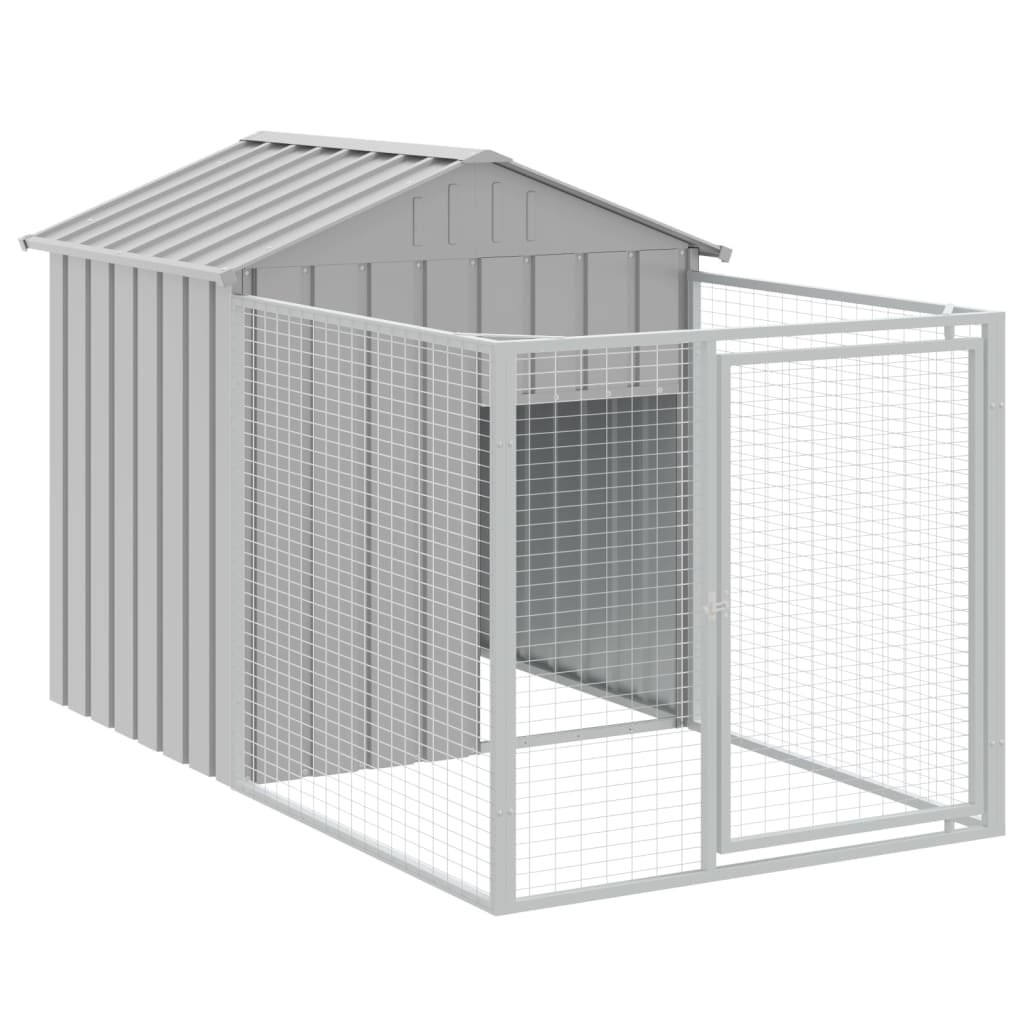 Casă câine & acoperiș gri deschis 117x813x123cm oțel galvanizat GartenMobel Dekor