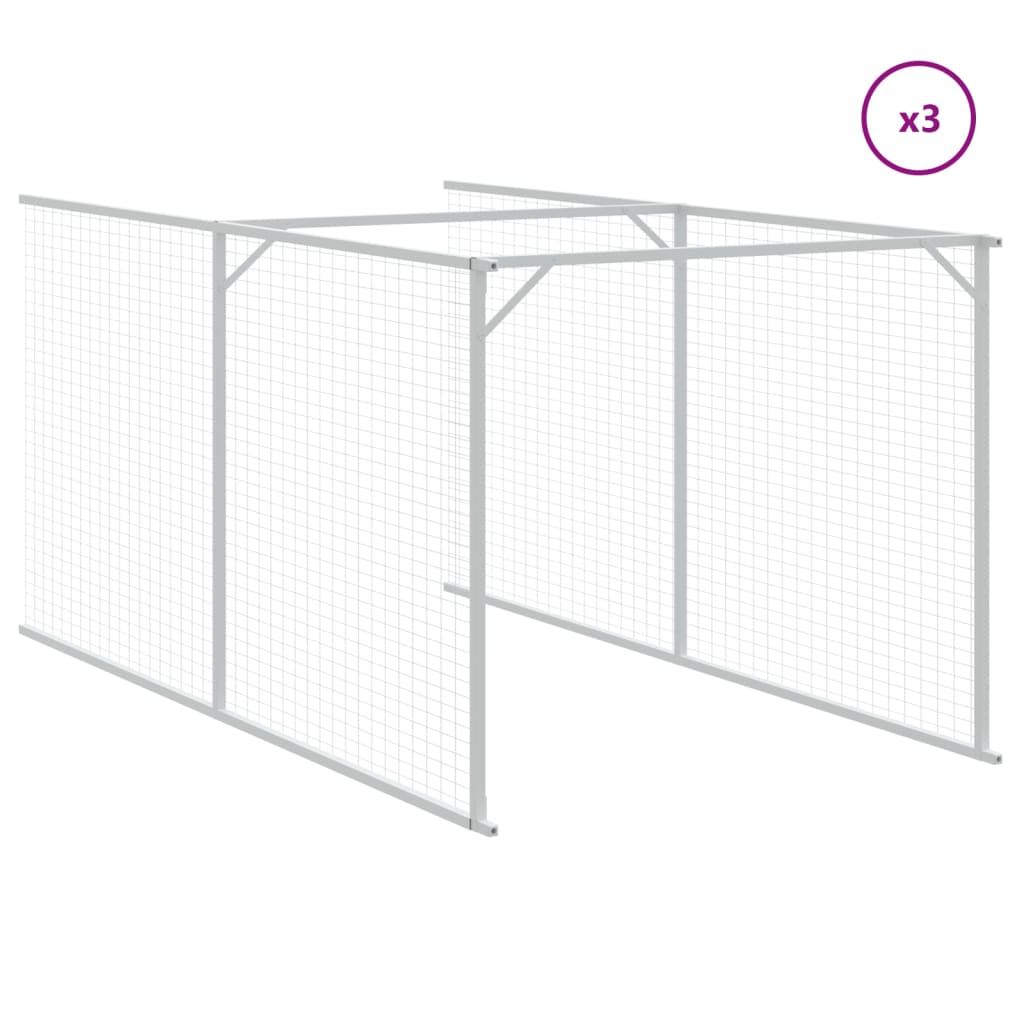 Casă câine & acoperiș gri deschis 117x813x123cm oțel galvanizat GartenMobel Dekor