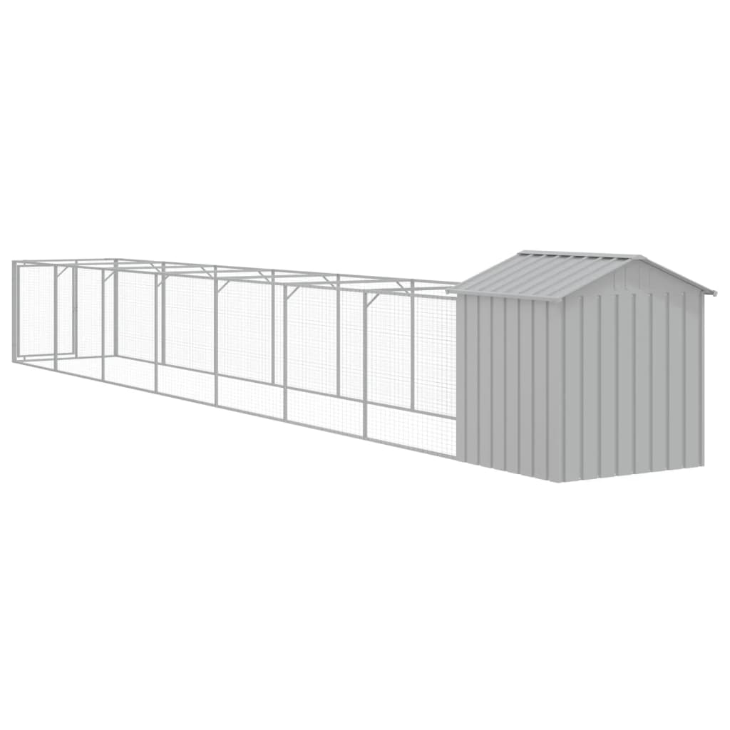 Casă câine & acoperiș gri deschis 117x813x123cm oțel galvanizat GartenMobel Dekor