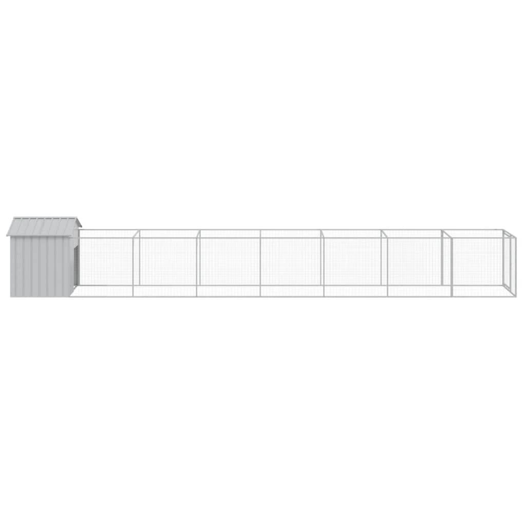 Casă câine & acoperiș gri deschis 117x813x123cm oțel galvanizat GartenMobel Dekor