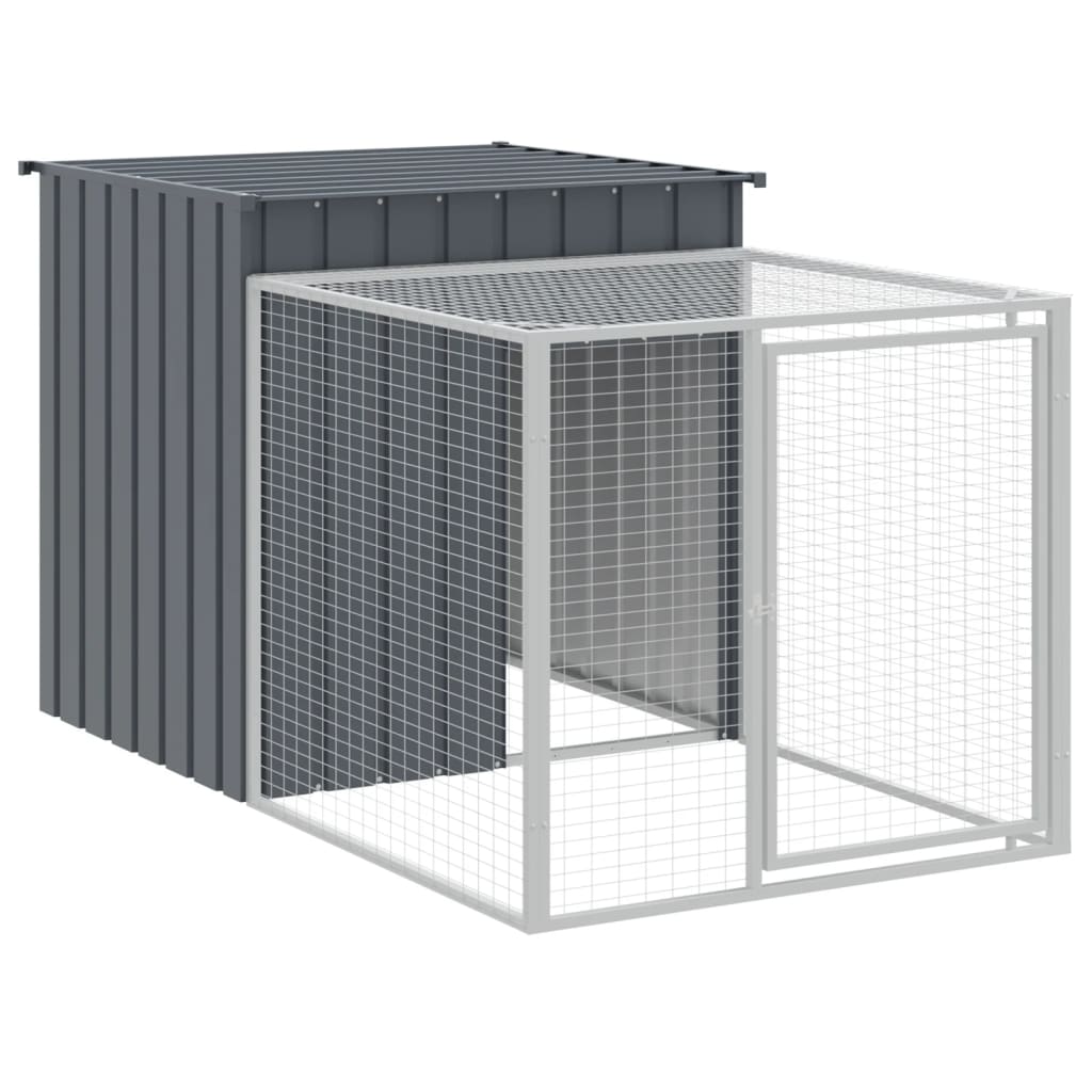 Coteț de pui cu incintă antracit 110x1017x110cm oțel galvanizat GartenMobel Dekor
