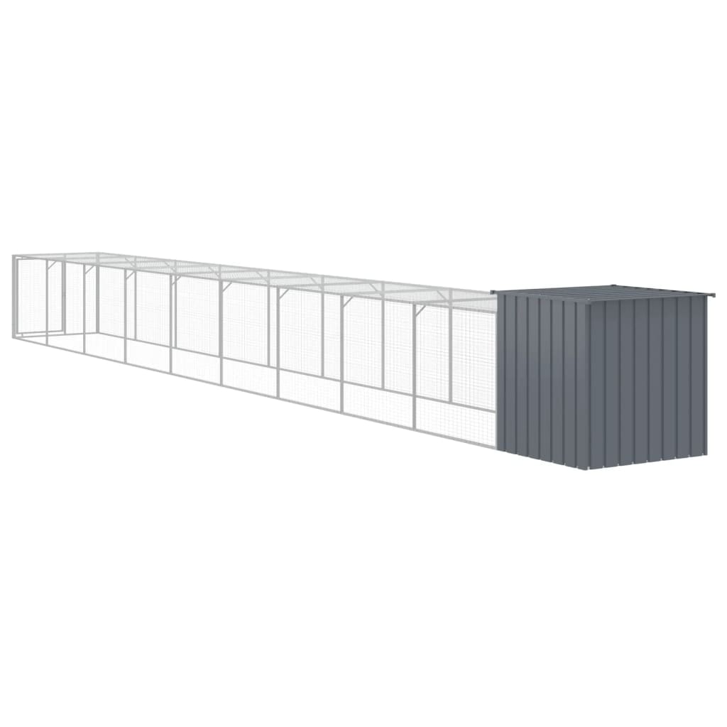 Coteț de pui cu incintă antracit 110x1017x110cm oțel galvanizat GartenMobel Dekor