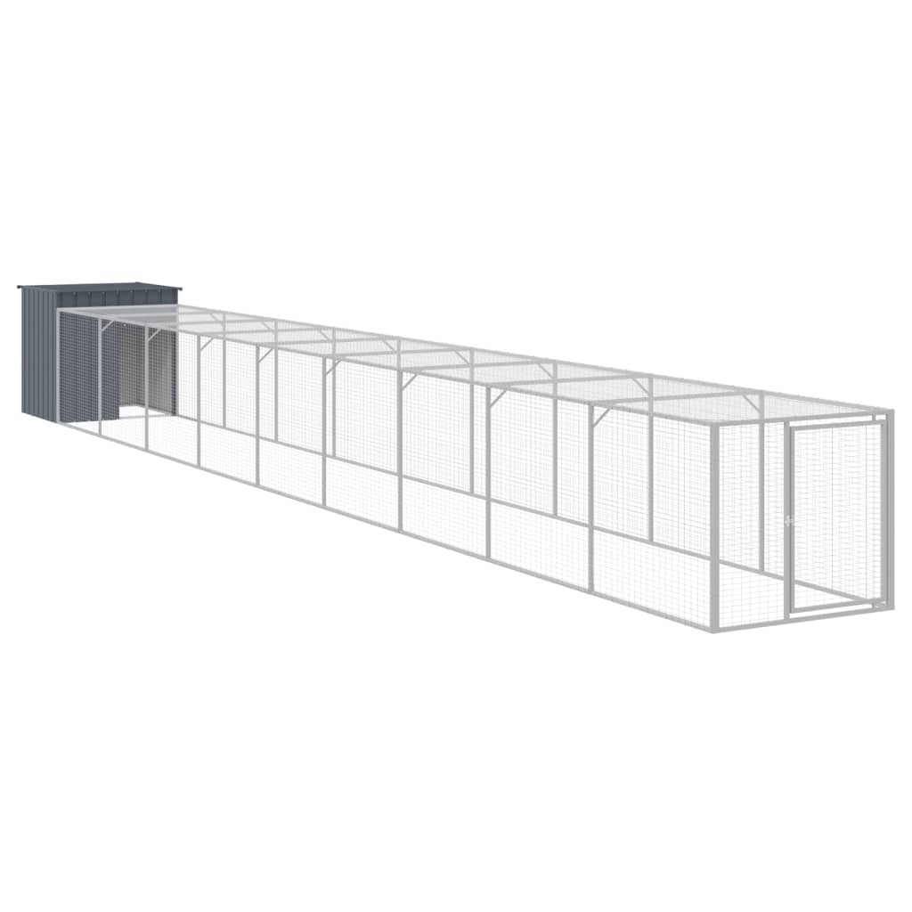 Coteț de pui cu incintă antracit 110x1017x110cm oțel galvanizat GartenMobel Dekor