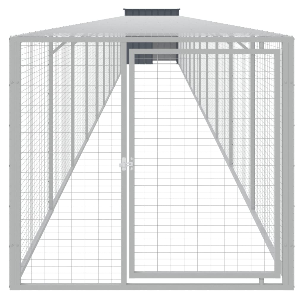 Coteț de pui cu incintă antracit 110x1221x110cm oțel galvanizat GartenMobel Dekor
