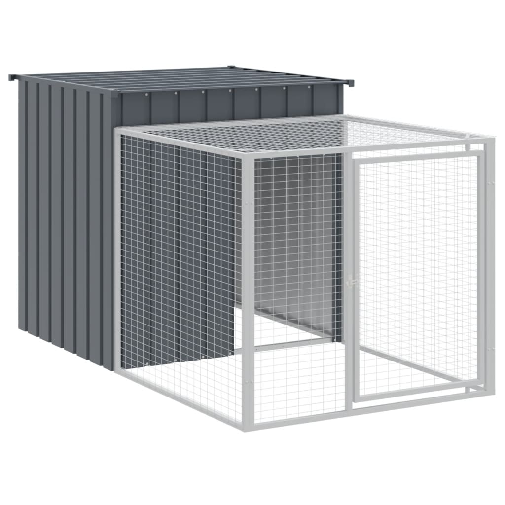 Coteț de pui cu incintă antracit 110x1221x110cm oțel galvanizat GartenMobel Dekor