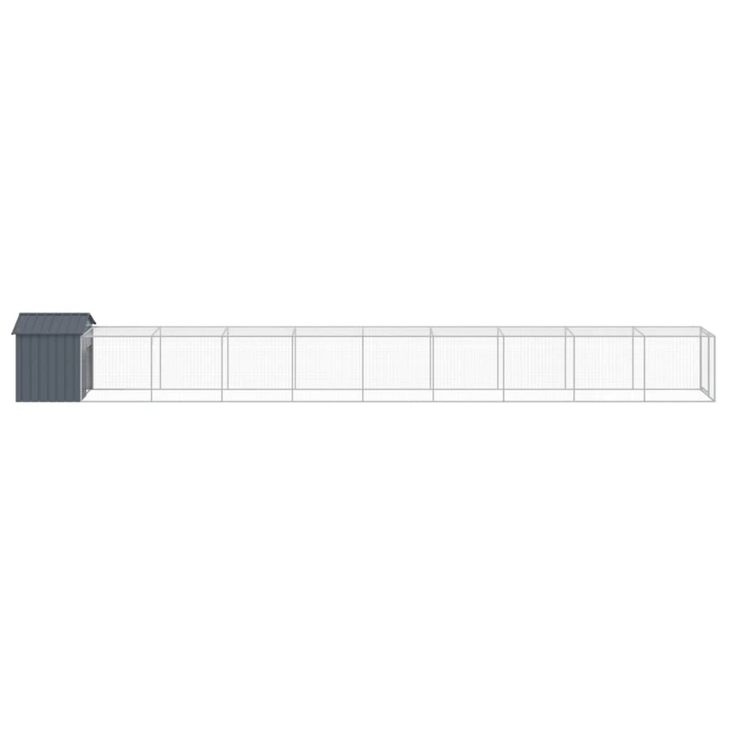 Coteț de pui cu incintă antracit 117x1017x123cm oțel galvanizat GartenMobel Dekor