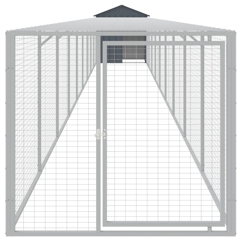 Coteț de pui cu incintă antracit 117x1017x123cm oțel galvanizat GartenMobel Dekor