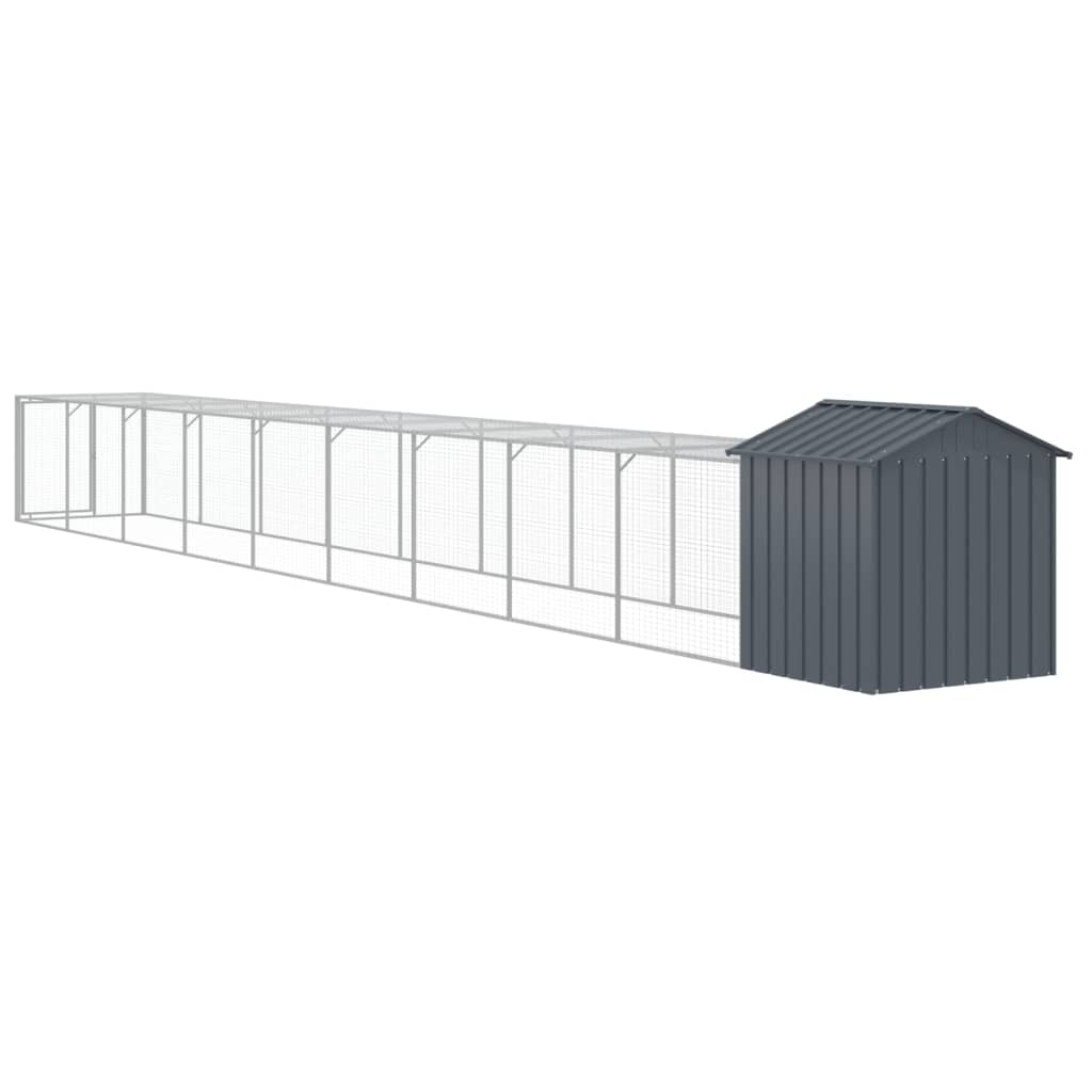 Coteț de pui cu incintă antracit 117x1017x123cm oțel galvanizat GartenMobel Dekor