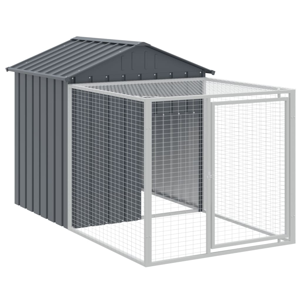 Coteț de pui cu incintă antracit 117x1017x123cm oțel galvanizat GartenMobel Dekor