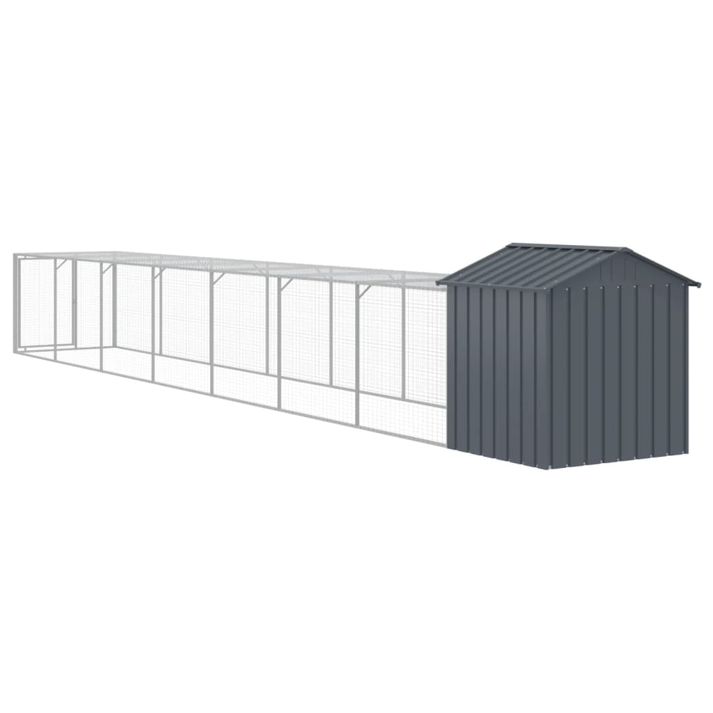 Coteț de pui cu incintă antracit 117x813x123 cm oțel galvanizat GartenMobel Dekor