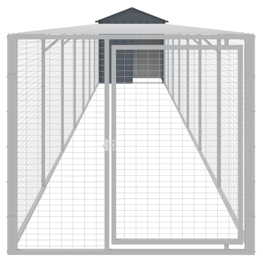Coteț de pui cu incintă antracit 117x813x123 cm oțel galvanizat GartenMobel Dekor