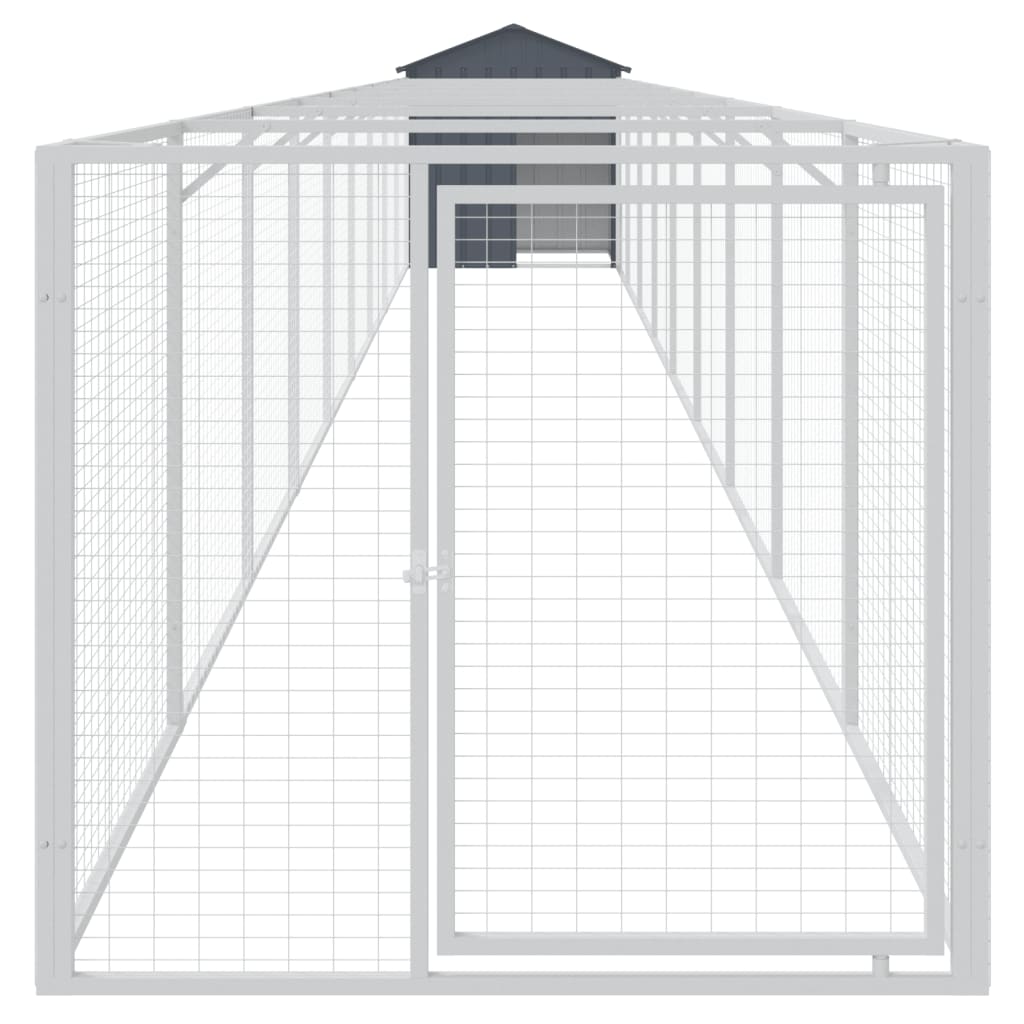 Cușcă câine cu acoperiș antracit 117x1017x123cm oțel galvanizat GartenMobel Dekor