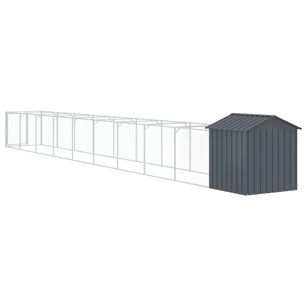 Cușcă câine cu acoperiș antracit 117x1017x123cm oțel galvanizat GartenMobel Dekor