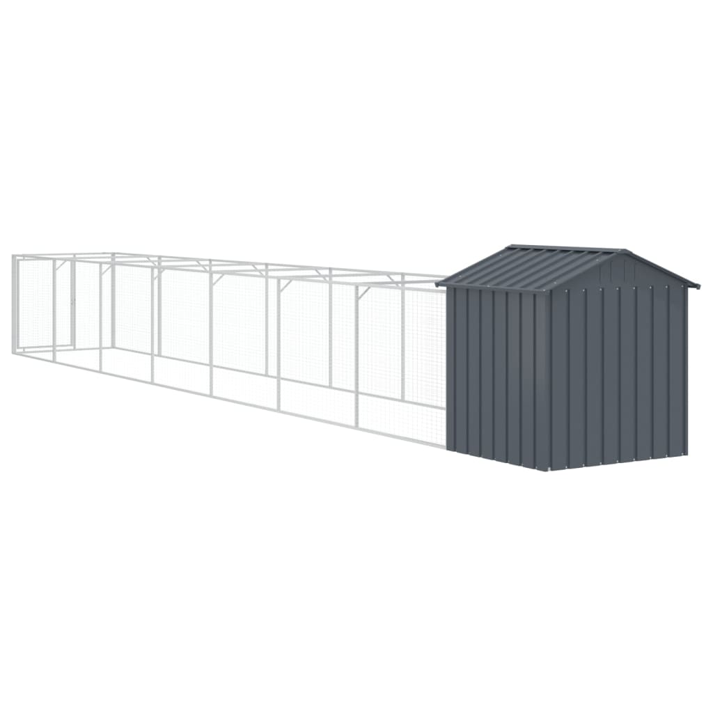 Cușcă câine cu acoperiș antracit 117x813x123 cm oțel galvanizat GartenMobel Dekor