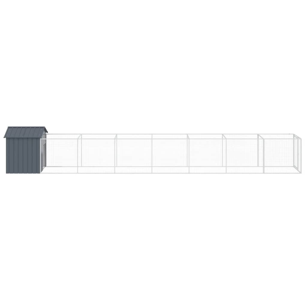 Cușcă câine cu acoperiș antracit 117x813x123 cm oțel galvanizat GartenMobel Dekor