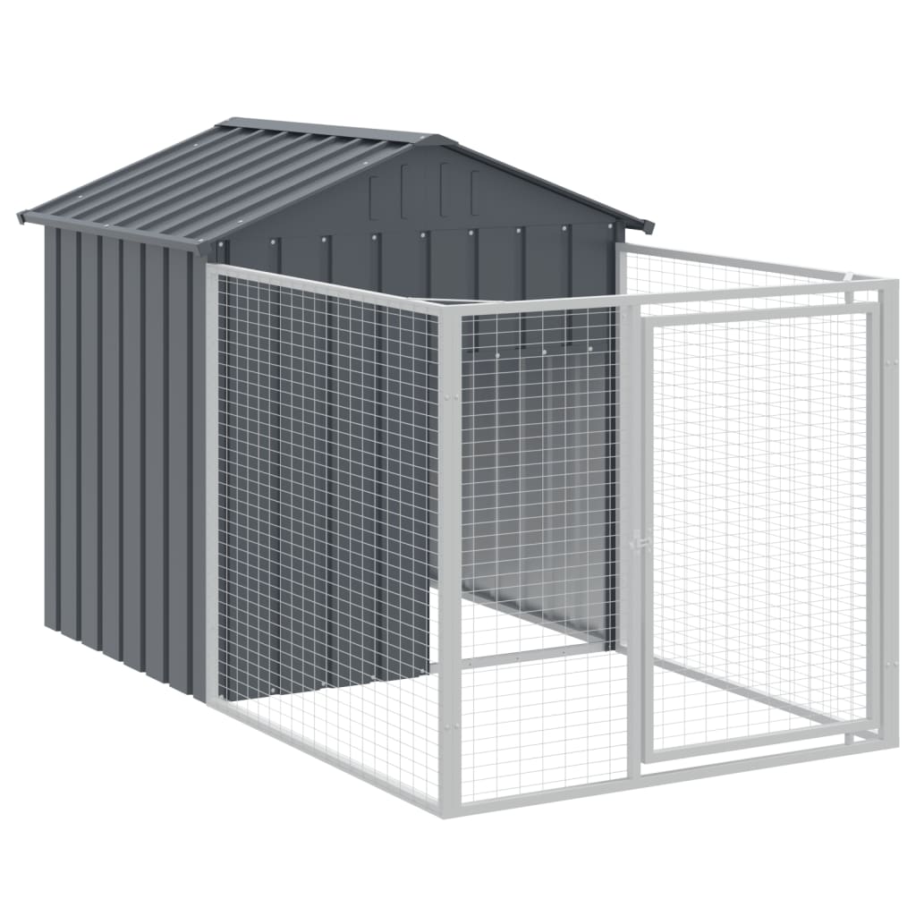 Cușcă câine cu acoperiș antracit 117x813x123 cm oțel galvanizat GartenMobel Dekor