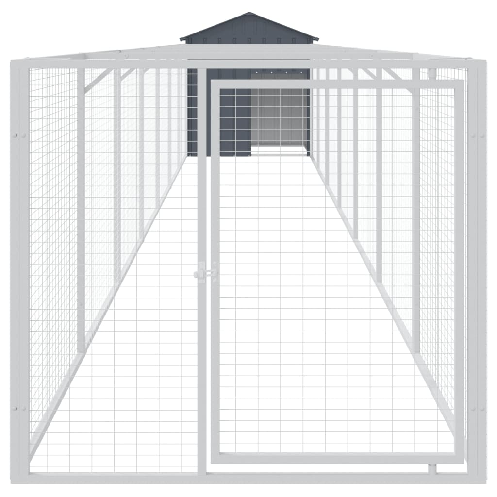 Cușcă câine cu acoperiș antracit 117x813x123 cm oțel galvanizat GartenMobel Dekor