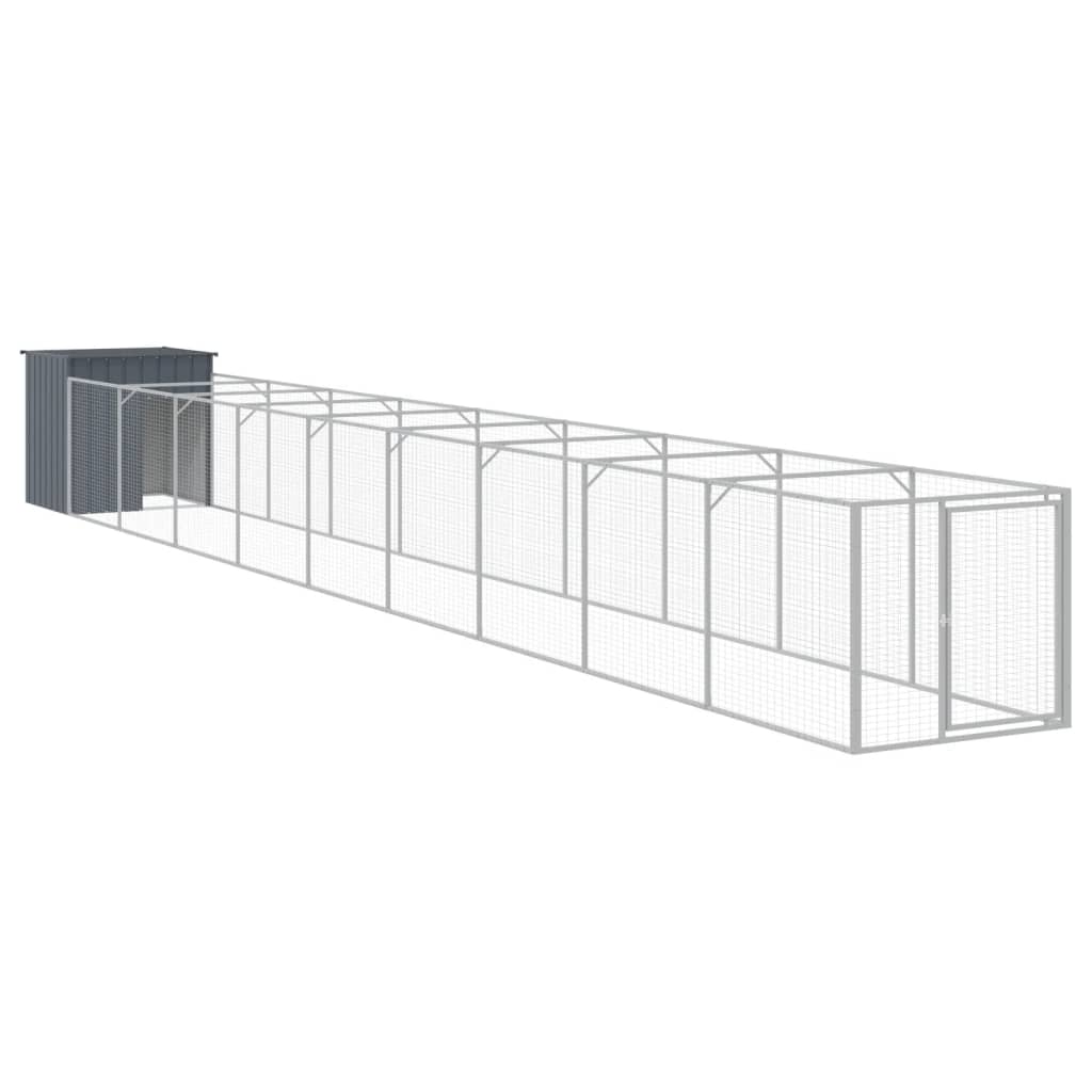 Cușcă câine cu țarc antracit 110x1017x110 cm oțel galvanizat GartenMobel Dekor