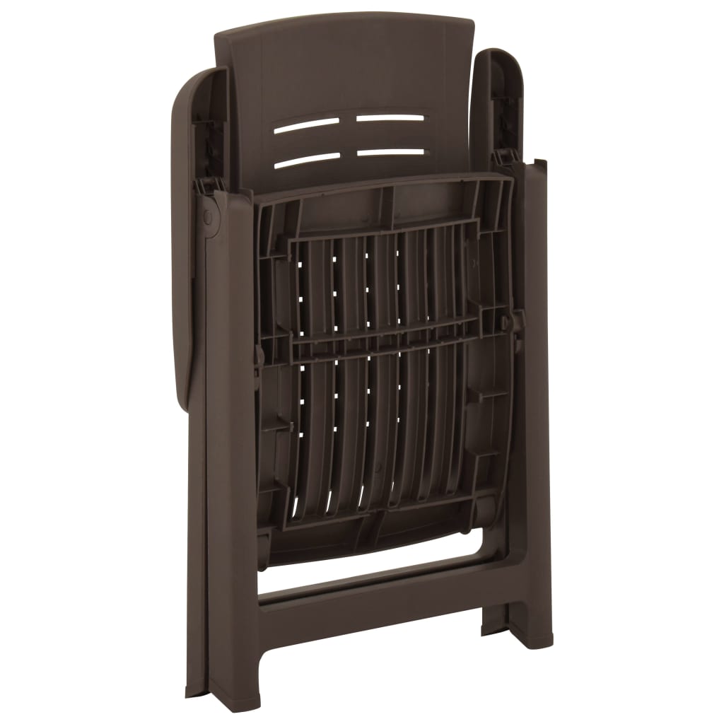 Scaune de grădină rabatabile, 2 buc., cafeniu, plastic GartenMobel Dekor