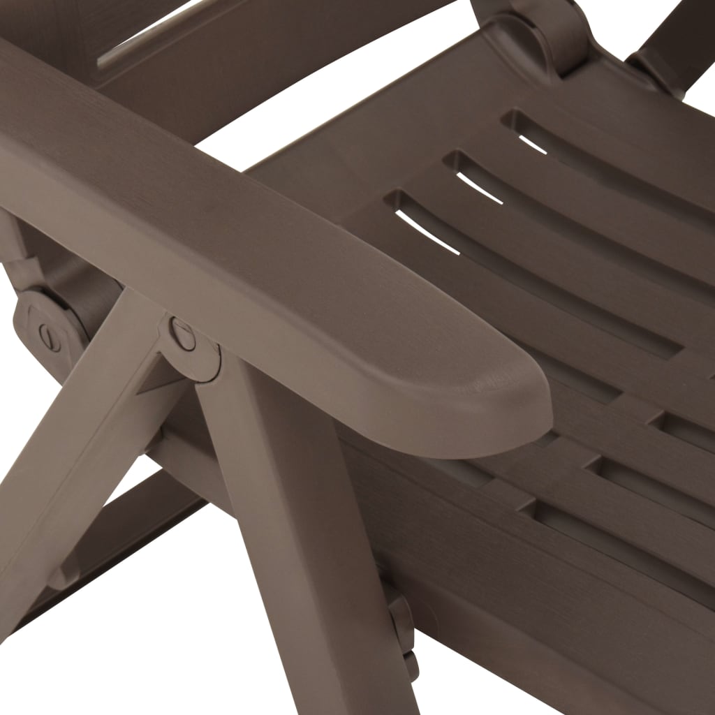 Scaune de grădină rabatabile, 2 buc., cafeniu, plastic GartenMobel Dekor