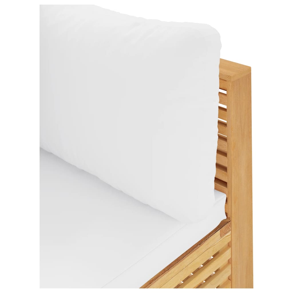 Canapea de colț de grădină cu perne crem, lemn masiv de tec GartenMobel Dekor