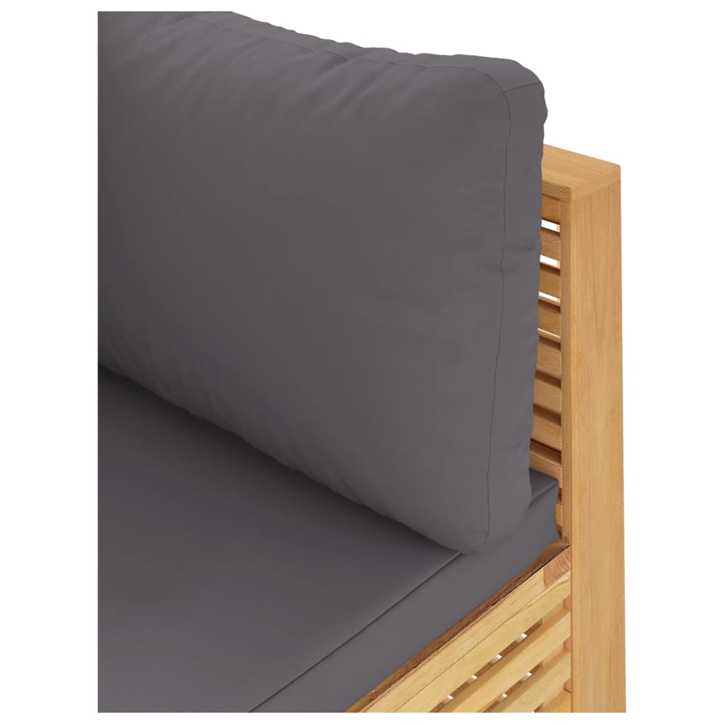 Canapea de colț de grădină cu perne gri închis lemn masiv tec GartenMobel Dekor