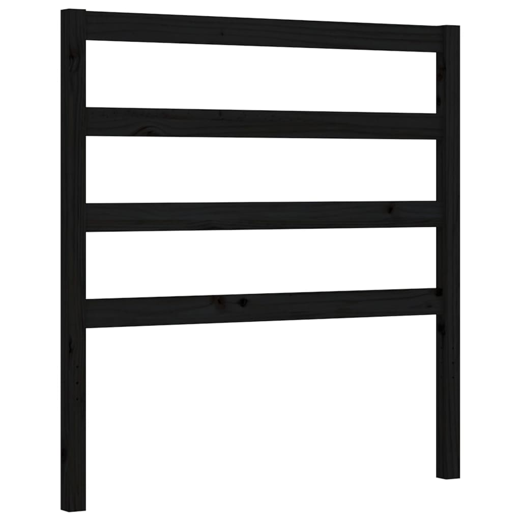 Cadru de pat cu tăblie Small Single, negru, lemn masiv GartenMobel Dekor