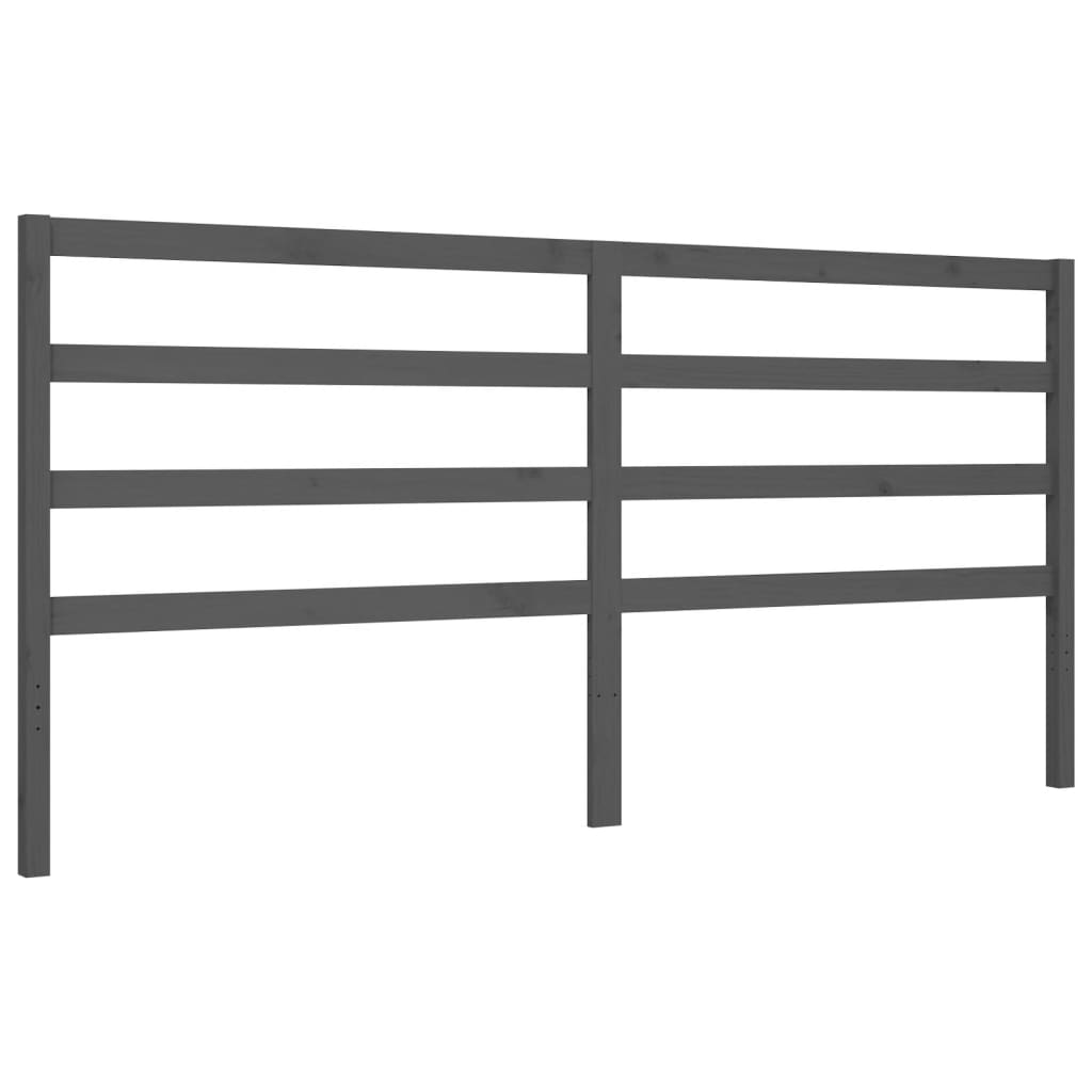 Cadru pat cu tăblie 200x200 cm, gri, lemn masiv GartenMobel Dekor