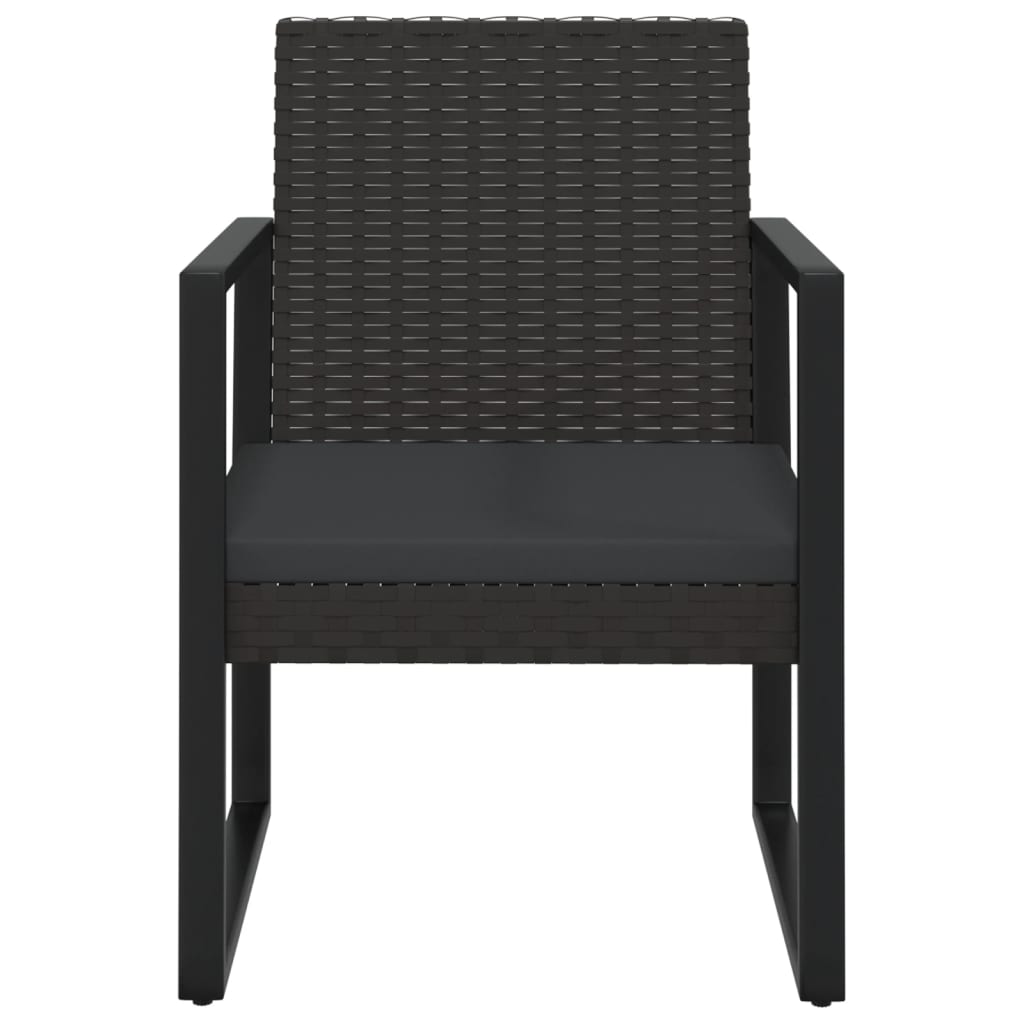 Set mobilier de grădină cu perne, 3 piese, negru, poliratan GartenMobel Dekor