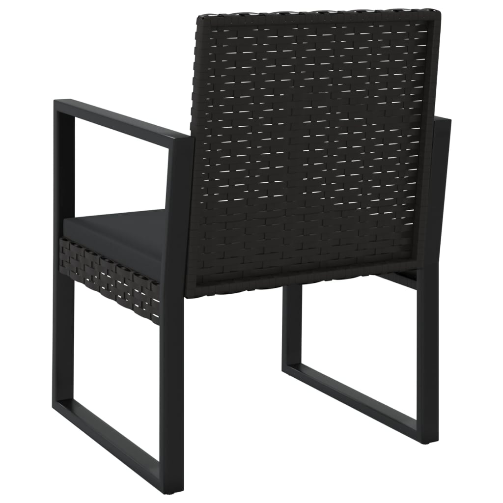 Set mobilier de grădină cu perne, 3 piese, negru, poliratan GartenMobel Dekor