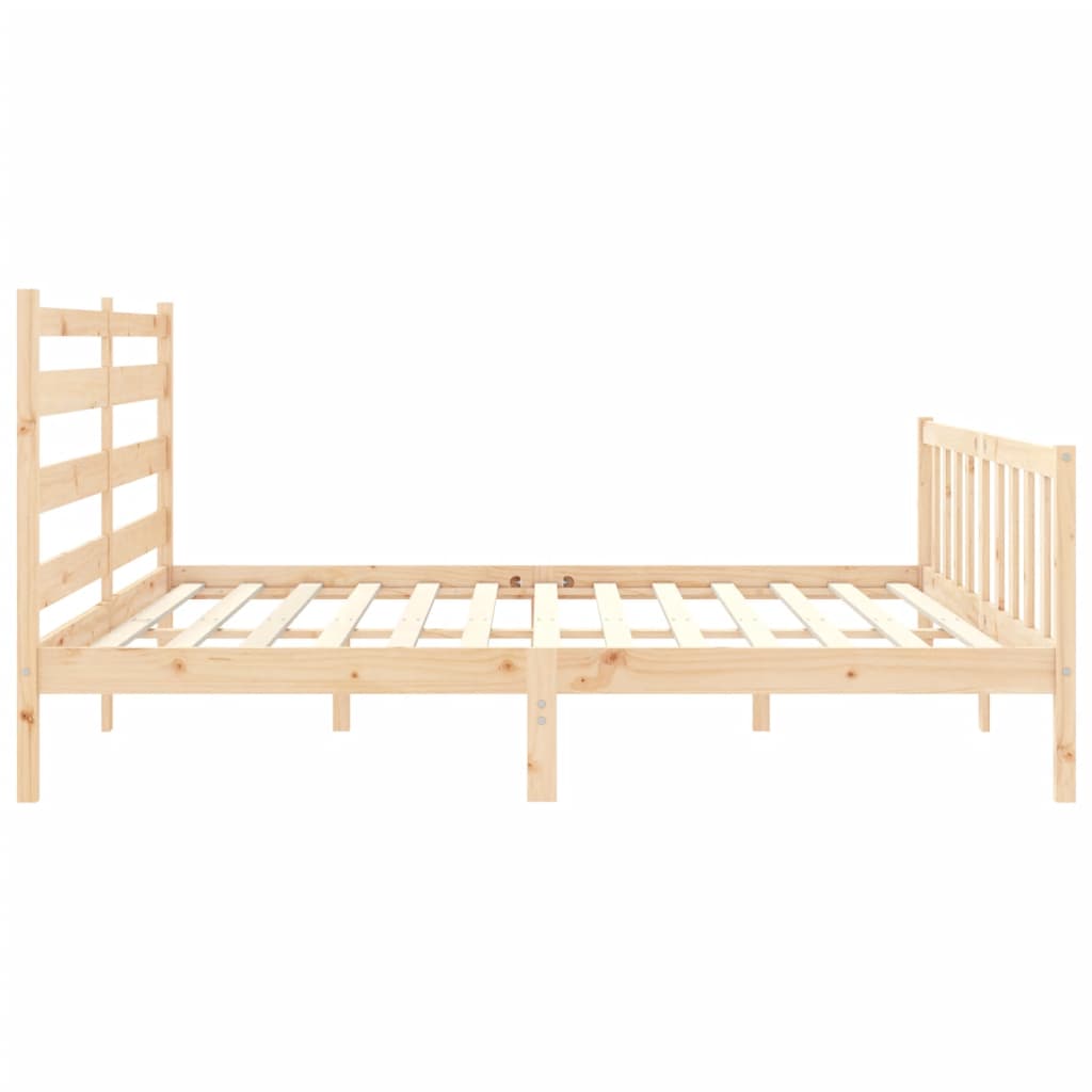 Cadru pat cu tăblie 200x200 cm, lemn masiv de pin GartenMobel Dekor