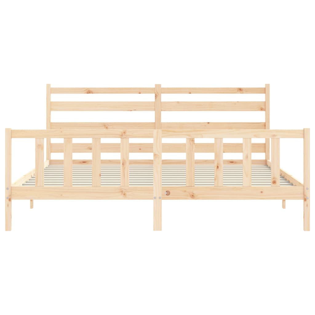 Cadru pat cu tăblie 200x200 cm, lemn masiv de pin GartenMobel Dekor