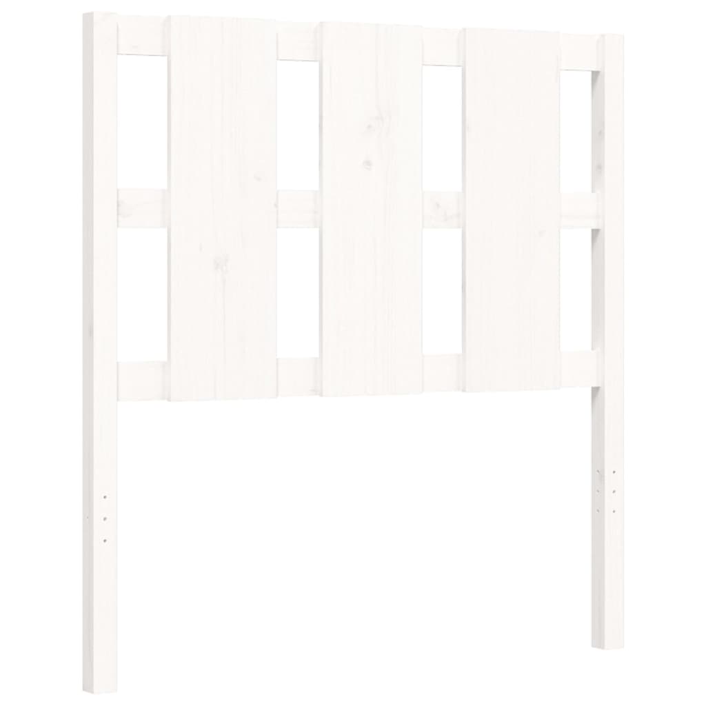 Cadru de pat cu tăblie, alb, 90x200 cm, lemn masiv GartenMobel Dekor