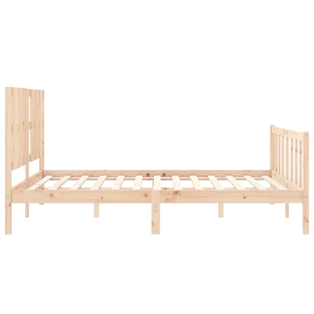 Cadru de pat cu tăblie, king size, lemn masiv GartenMobel Dekor