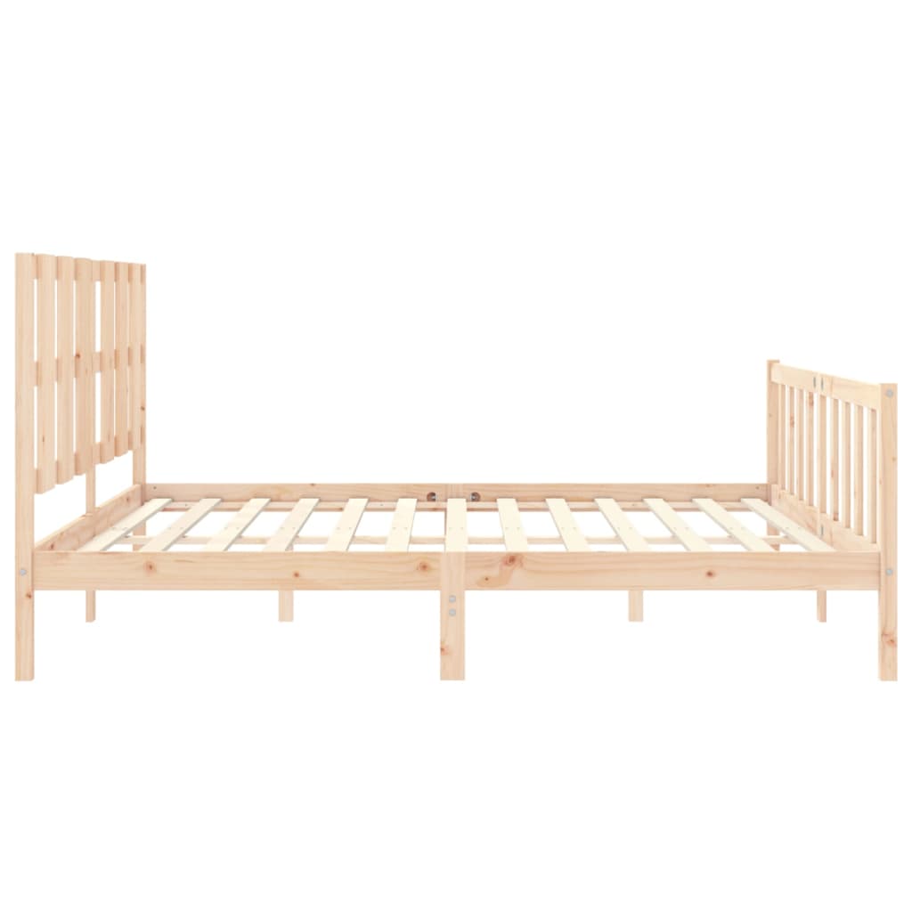 Cadru pat cu tăblie 200x200 cm, lemn masiv de pin GartenMobel Dekor