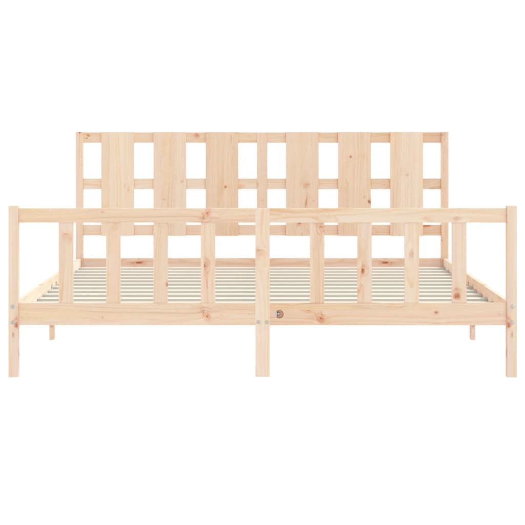 Cadru pat cu tăblie 200x200 cm, lemn masiv de pin GartenMobel Dekor